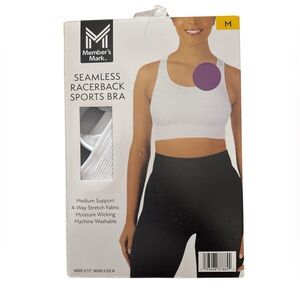 Member's Mark Seamless Racerback Sports Bra Medium Support Activewear NWT